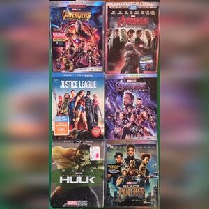 Marvel Blu-ray/DVD Set with Blue, Red, Purple, Green Covers